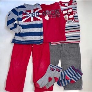 Boys Gymboree Fall Winter Clothes Bundle 4 4T Pants Long Sleeve T-shirts Socks